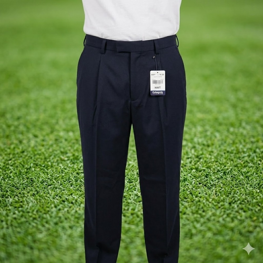 Edwards Navy Pleated Trousers Career Uniform Pants 16 30 NWT